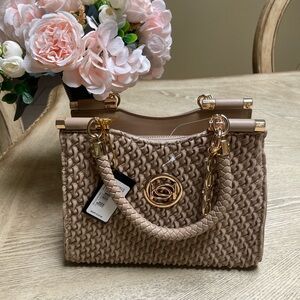 Bebe Cream Satchel with Classic Design